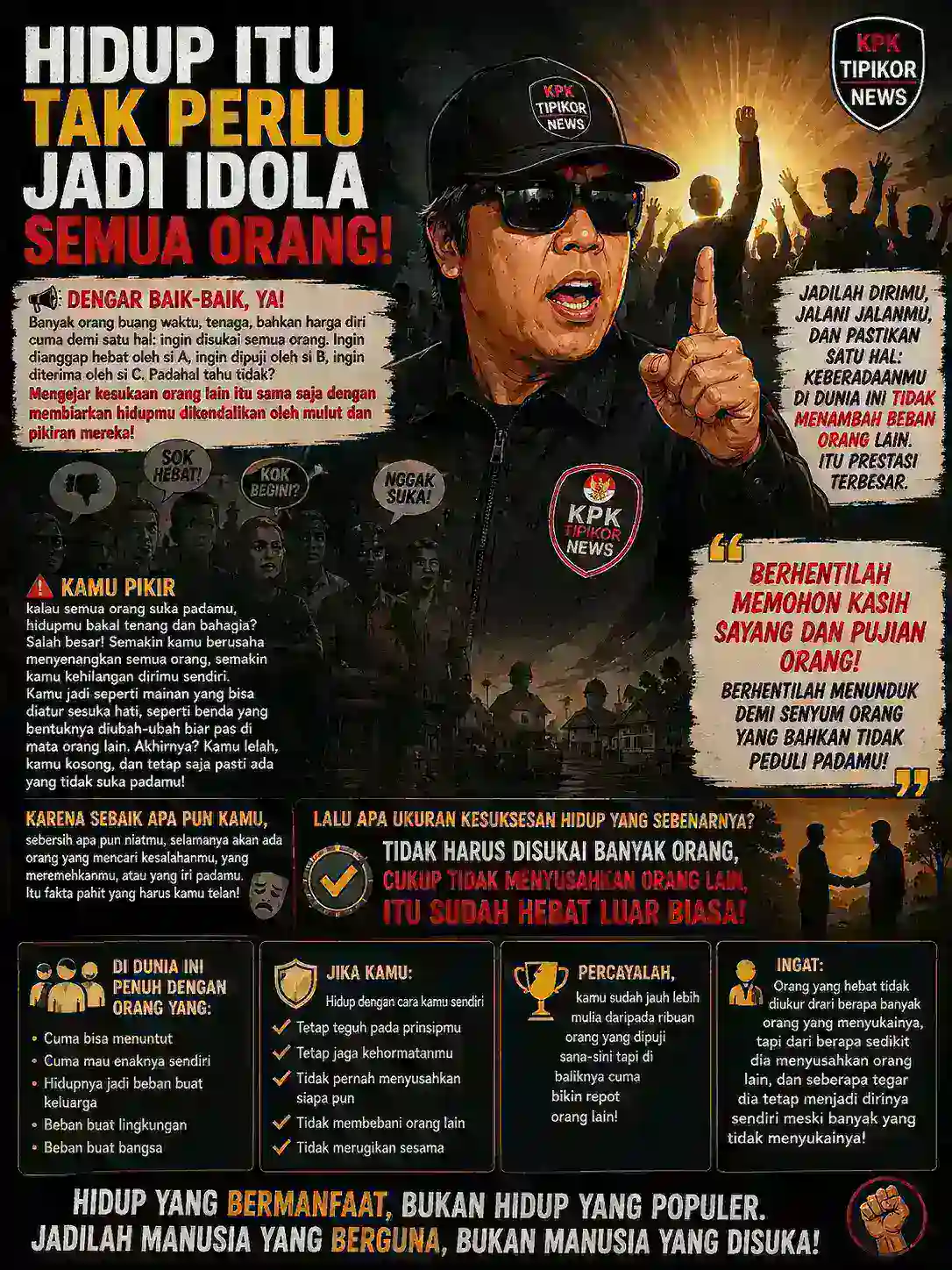 HIDUP ITU TAK PERLU JADI IDOLA SEMUA ORANG!